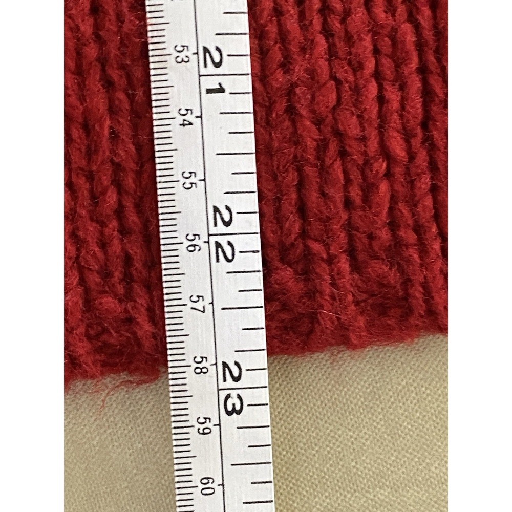 Apostrophe Women's Red Rolled Turtleneck Wool Blend Short Sleeve Sweater- Size L - Picture 11 of 11